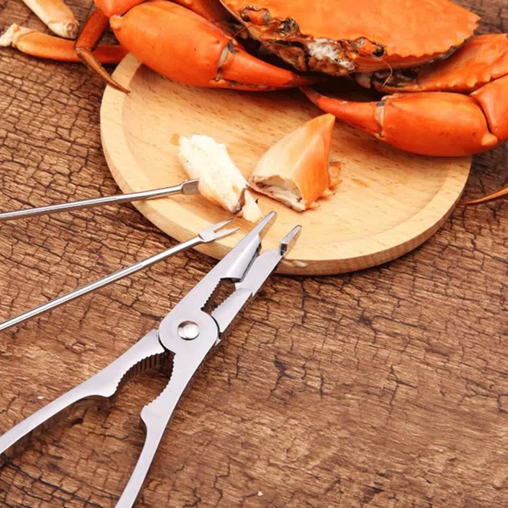 HEMOTON Kit Per Chele Di Granchio in Acciaio Inossidabile Set Di Pinze Per Crostacei E Forchette Ergonomiche Per Frutti Di Mare Adatto a Granchi Aragoste E Noci Facile Da Usare E Portatile