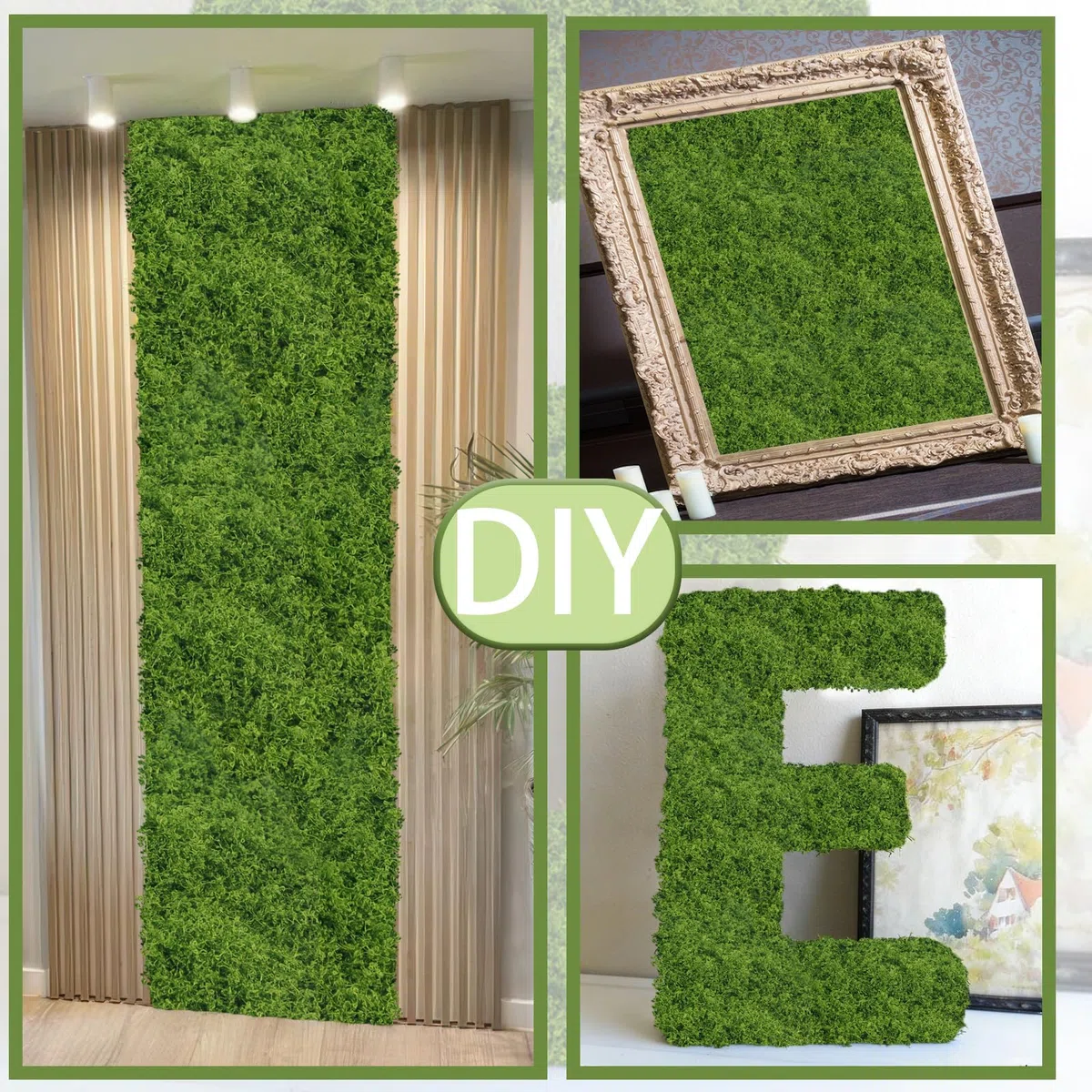 Muschio Finto per Decorazioni 30 x 200 cm Muschio Stabilizzato Nylon Verde Scuro Artificiale Muschio Sintetico per Modellismo Terrario Casa Decori Natale Pasqua Parete