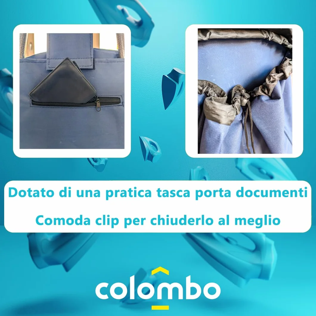 COLOMBO Carrello Spesa ROLLY BLU 40L Pieghevole Leggero 1.5kg – Struttura in Acciaio, Sacca Impermeabile Lavabile, Portata 25kg, Compatto e Robusto per Spesa e Viaggi