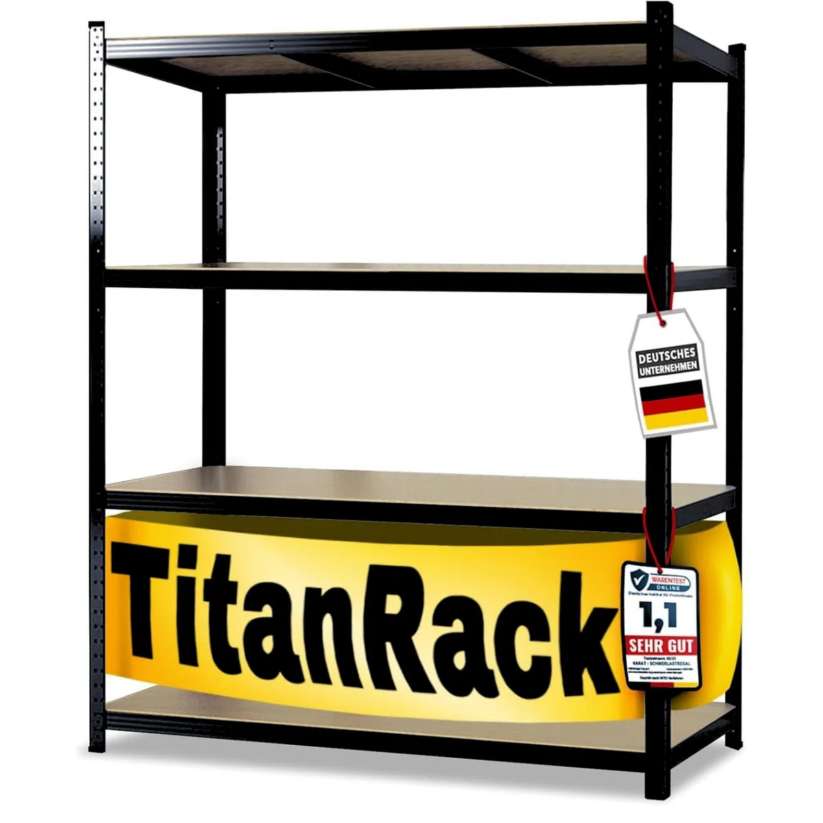 OfficeMarshal Scaffale per carichi pesanti, extra largo, XXL, larghezza 200 cm, scaffale in metallo con carico totale di 1200 kg, per garage, cantina, officina, 2 larghezze e 3 colori (nero, 177 x 200