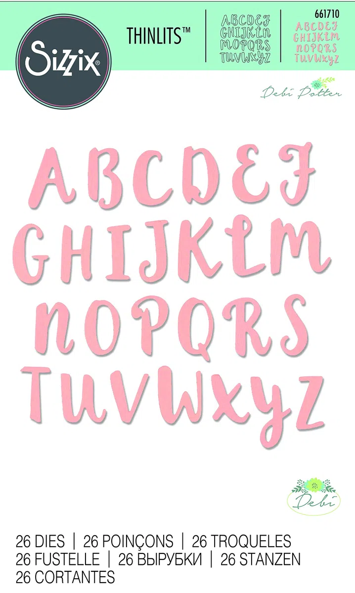 Sizzix Thinlits Fustelle Alfabeto a Pennello, Lettere Maiuscole