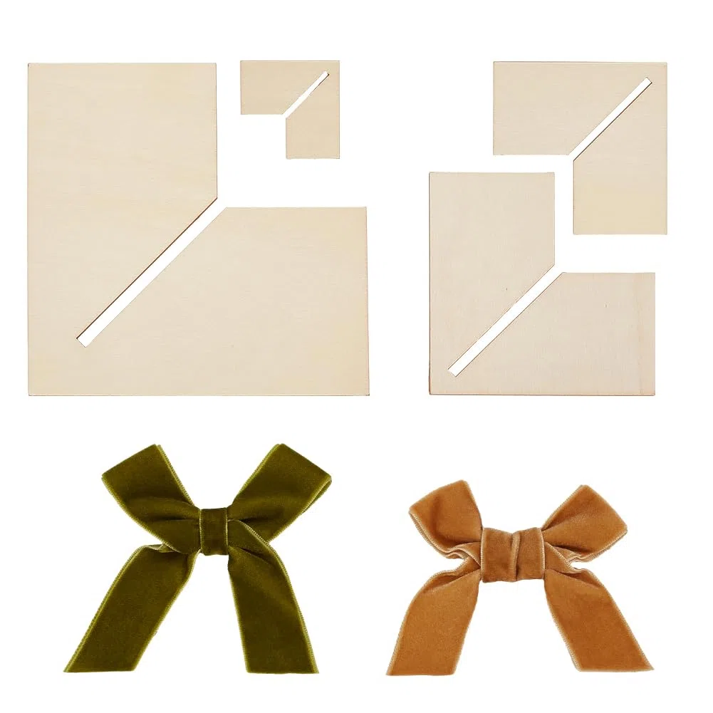 AHANDMAKER 4 Dimensioni Rettifica Maker Templates, Ribbon Bows Making Tool Legno Rettifica Cravatta Tavole Artigianato Strumento di Cucitura per Capelli Levigatura Archi Fai da te