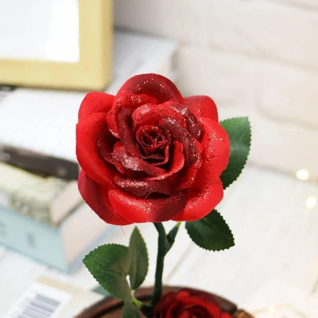 La Bella e la Bestia Rose Eterna, Rosa Incantate in Cupola di Vetro con Luci Calde, Rosà Stabilizzata Regalo per San Valentino, la Festa della Mamma, Anniversario, Moglie, Fidanzata