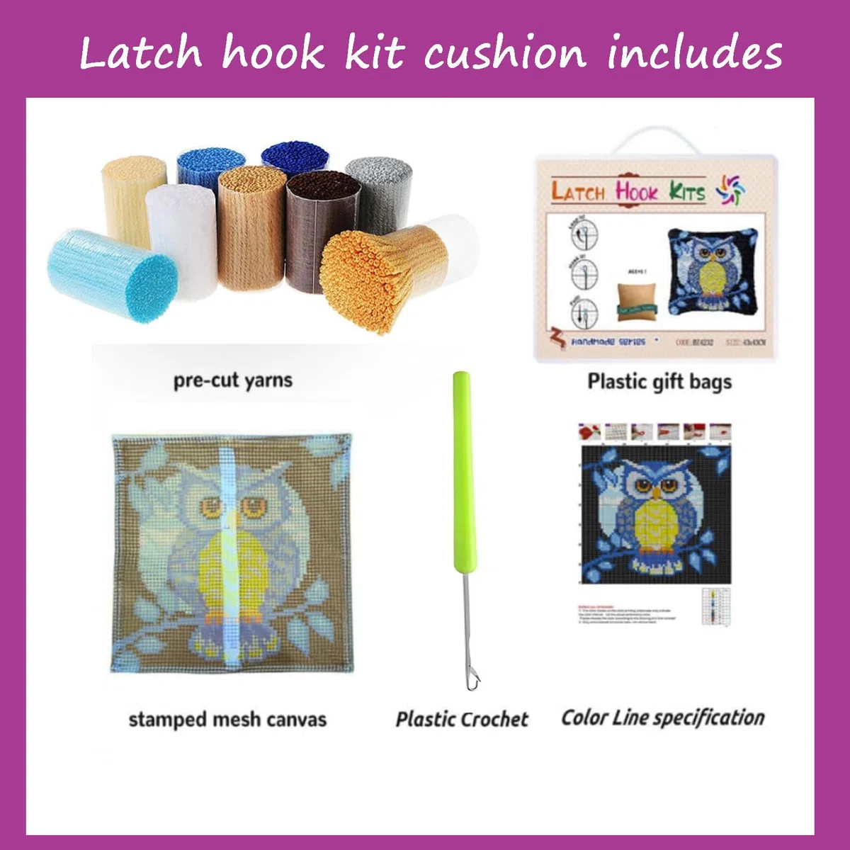 Rqwybcaxn Latch Hook Cuscini Piccoli, Set Di Fodere Per Cuscini,Tartaruga Fai Da Te Creativo, Kit Per Fabbricare Tappeti A Punto Croce,Gancio Di Chiusura Kit Motivo Colore 43X43Cm
