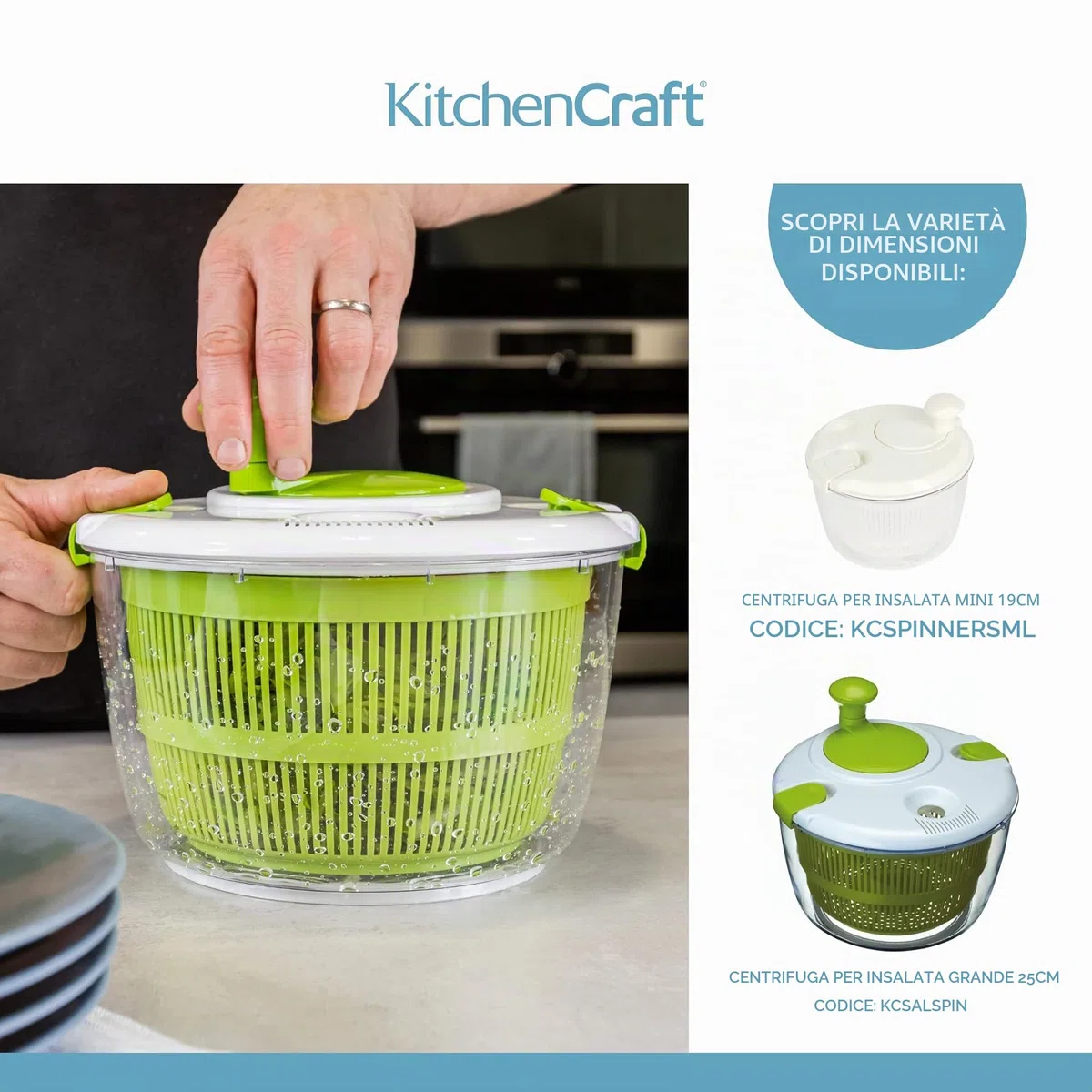 Mini Centrifuga per Insalata / Centrifuga per Condimenti, 19 cm