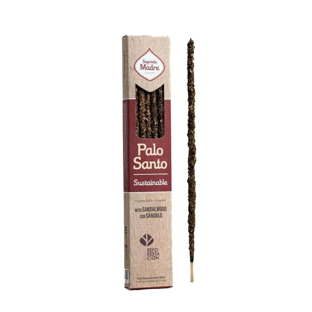 SAGRADA MADRE - Incenso in Stick - Bastoncini Naturali al 100% - ca. 8 Sticks a Confezione (PALO SANTO E LEGNO DI SANDALO X3)