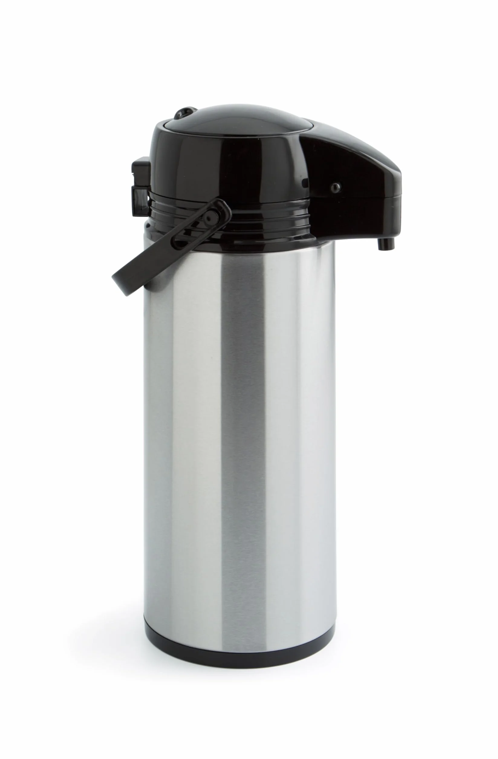 Quid 7520006 Xylon - Isoterma per caffè con beccuccio a doppia parete in vetro / acciaio inossidabile, 1,9 litri, Argento/Nero