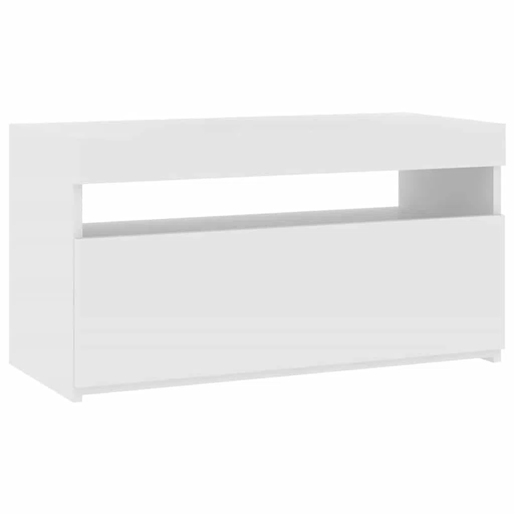 vidaXL Mobile Porta TV con Luci LED Bianco 75x35x40 cm