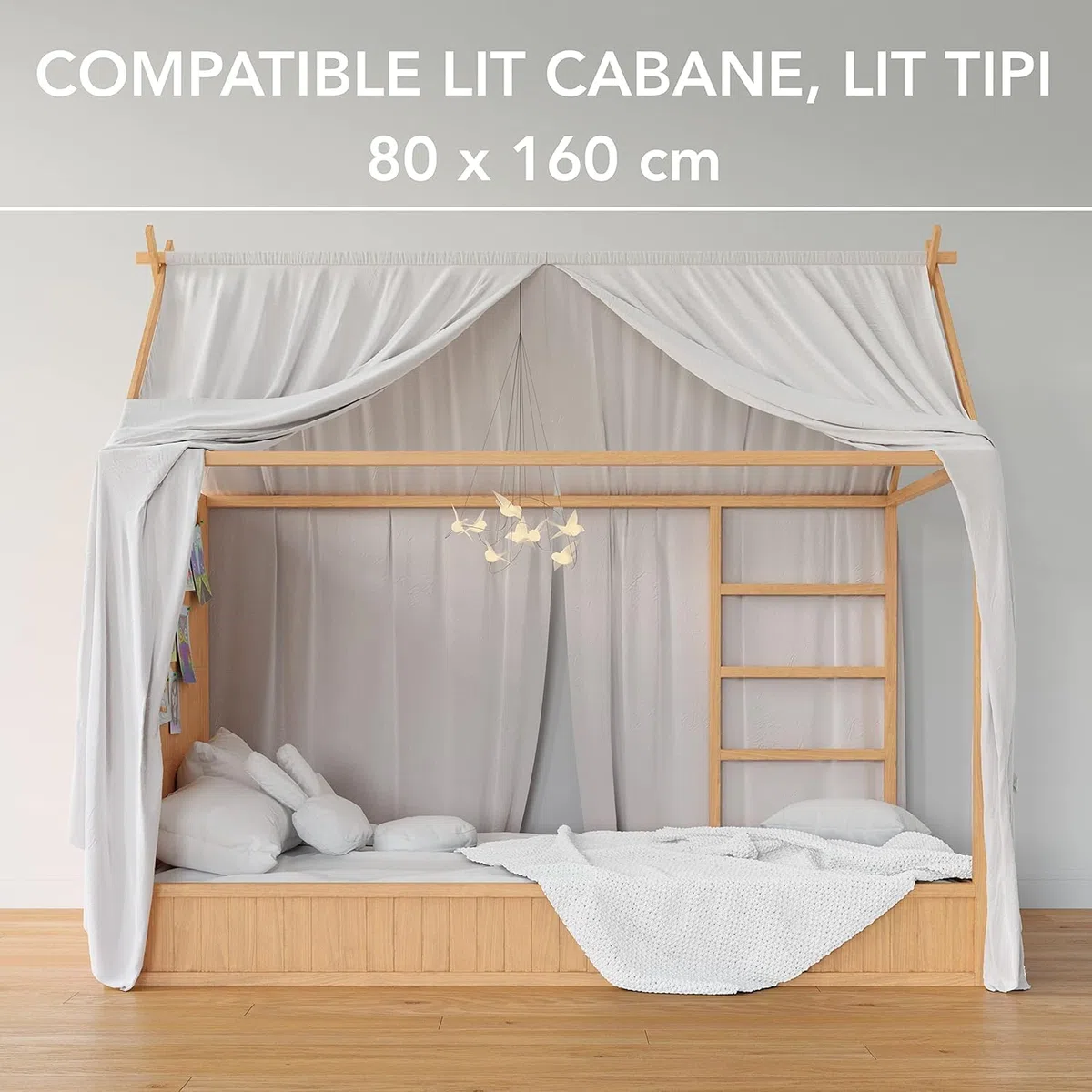 2 Lenzuola 80 x 160 cm con Angoli 100% Cotone + 1 Coprimaterasso Impermeabile - Biancheria per Lettino - Oeko-Tex- Compatibile con Letto Montessori (Bianco/Azzurro, 80 x 160 cm)