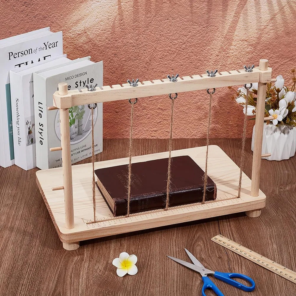 BENECREAT Set di Telai per Cucito e Rilegatura In Legno, Telaio per Rilegatura Libri, Forniture per Rilegatura A Mano di Libri Fatti A Mano, Fai Da Te, 40x25x32cm