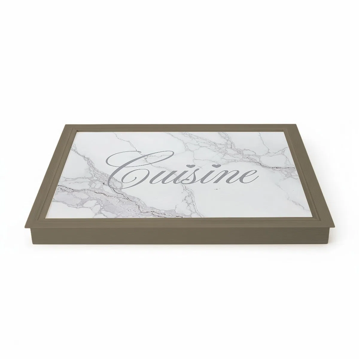 PARAMAISON Copripiano Cucina per Induzione e Gas 55x65 cm | Legno Effetto Marmo Tortora | Coperchio Protettivo Piano Cottura 4 Fuochi in Pezzo Unico
