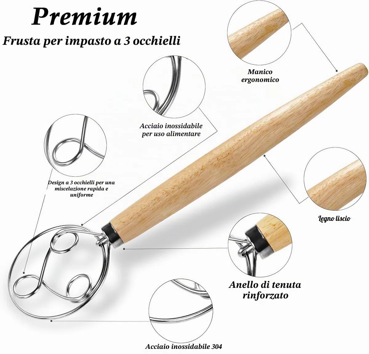 YAANI Cestino per Lievitazione del Pane Set di 2 Rotondi e Ovali, Cestino per Lievitazione Banneton + Frusta per Impasto + Lame per Pane + Raschietto per Impasto + Raschietto Flessibile Regalo