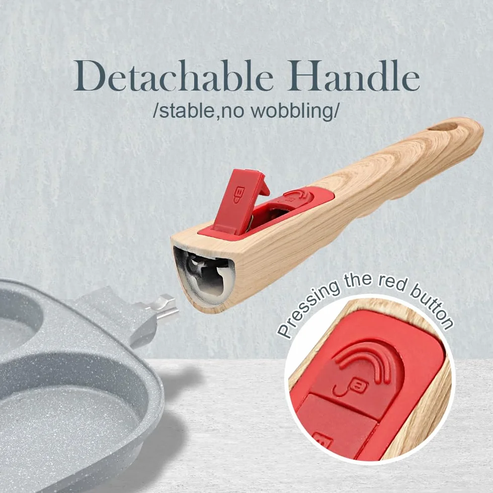 RANX INGST Padella Pancake con Rivestimento in Ceramica, Padella per Uova Fritte con Manico Rimovibile, Induzione Compatibile - Blu