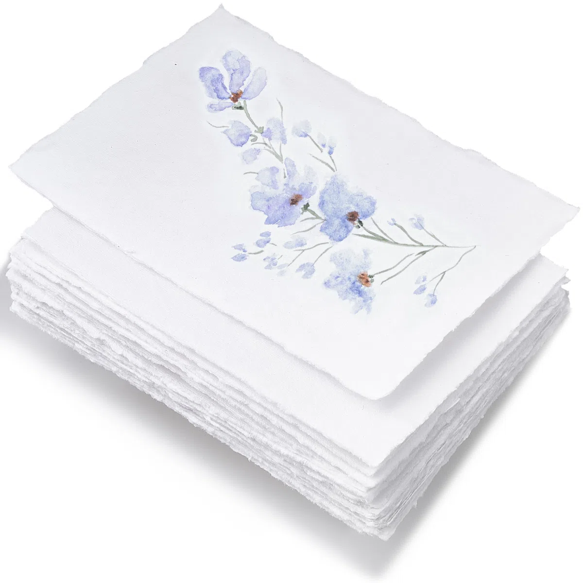 Wanderings Carta A4 Fatta a Mano con Bordo Sfrangiato 8,3" x 11,7" / 21x30 cm, 150 GSM, 50 Fogli Testurizzati, Ideale per Acquerello Leggero, Disegno, Scrittura, Stampa e Media Misti, Uso Artistico
