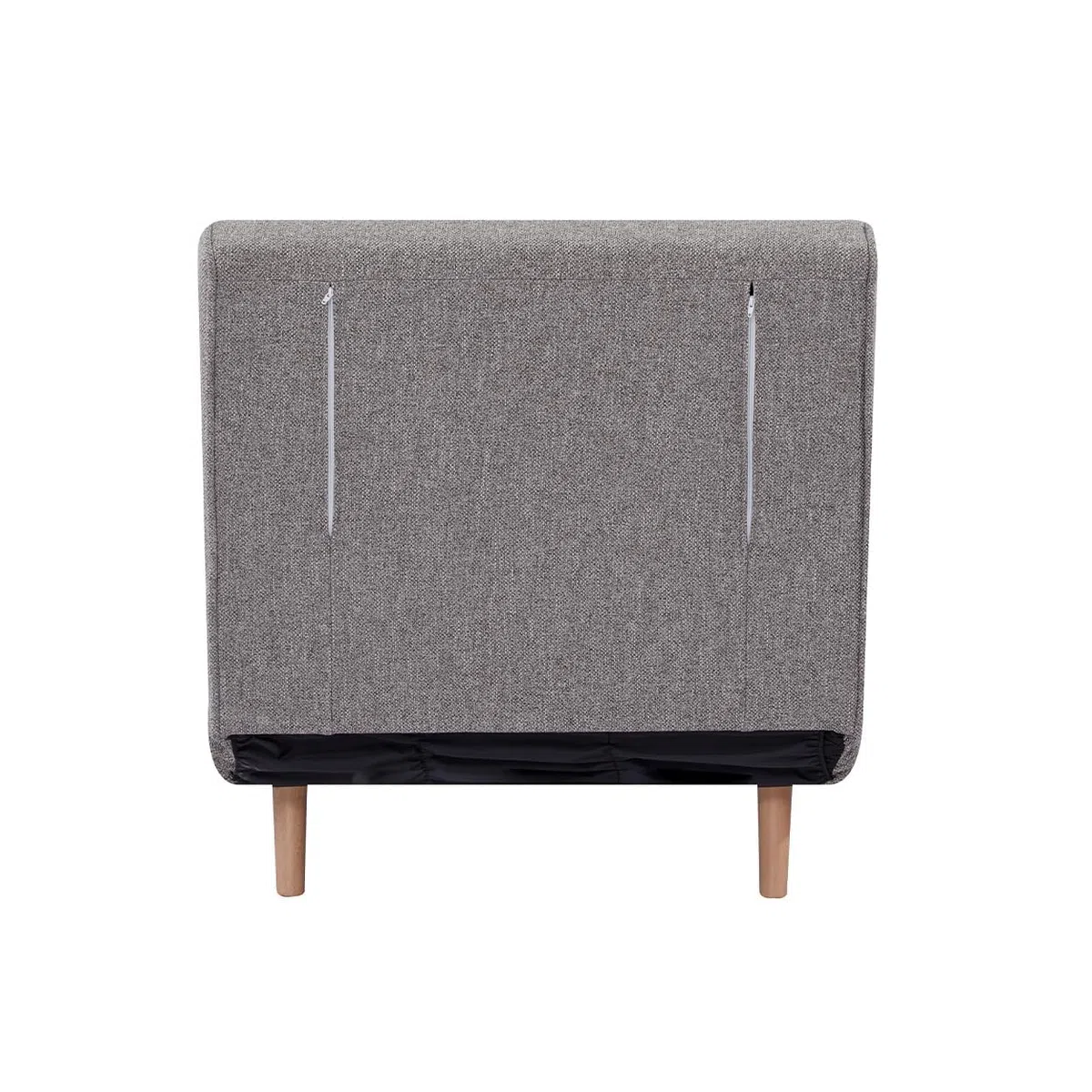 EVERGREENWEB Poltrona Letto Singolo con Cuscino Imbottito INCLUSO, Tessuto Grigio Chiaro, Divano 1 Posto Salvaspazio Pieghevole, Pouf Poggiapiedi, Schienale Regolabile Clic Clac, Gambe in Legno, FOLDY