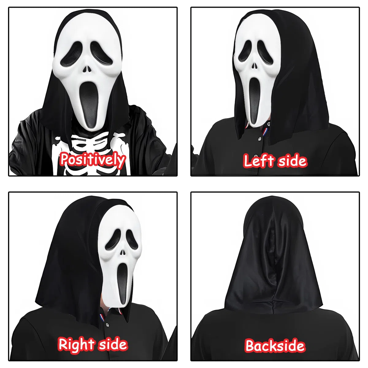 Maschera a Forma di Teschio per Halloween, Maschera con Teschio per Halloween, Maschera da Scheletro con Kiefe Mobile, scheletro 3D per Halloween Carnevale Cosplay