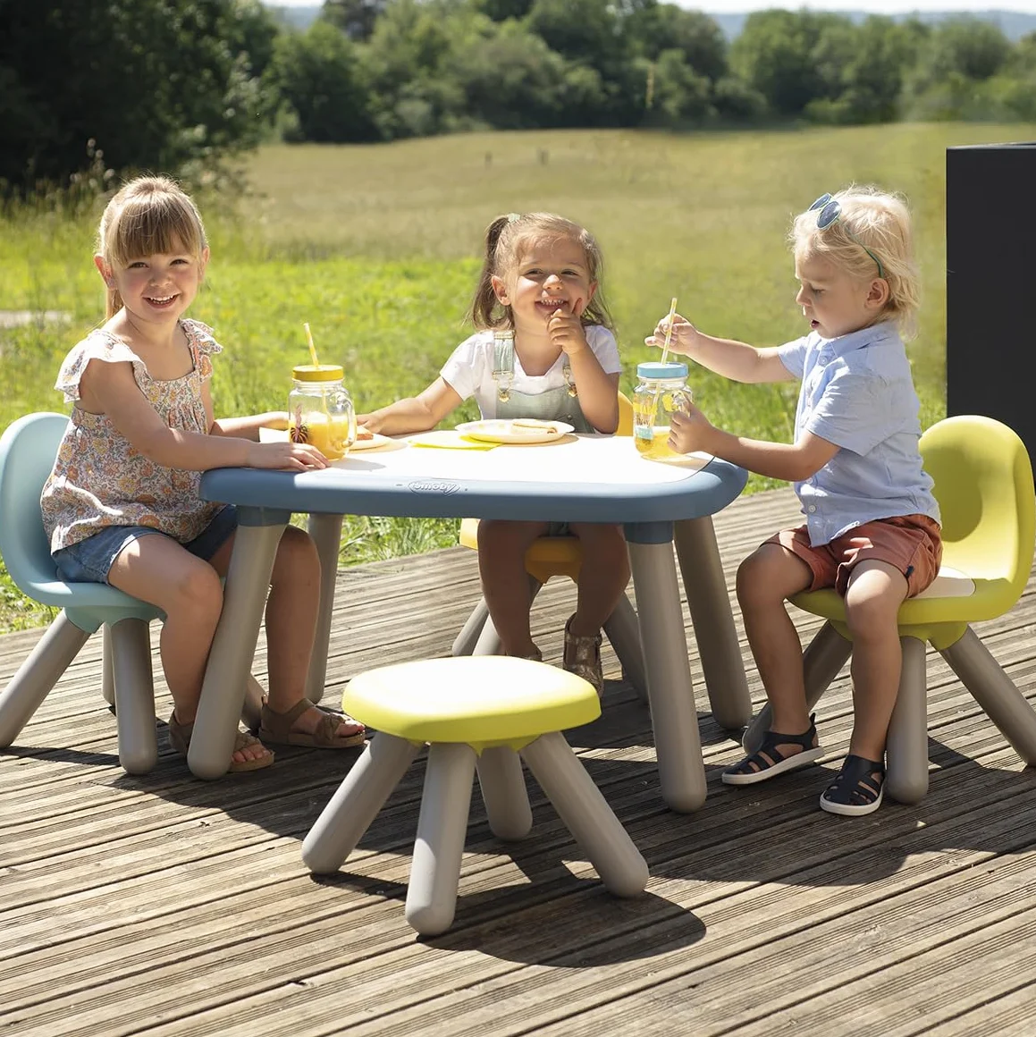 Smoby - Tavolo per bambini - Blu - Esterno Interno - Trattamento anti-UV - Prodotto in Francia