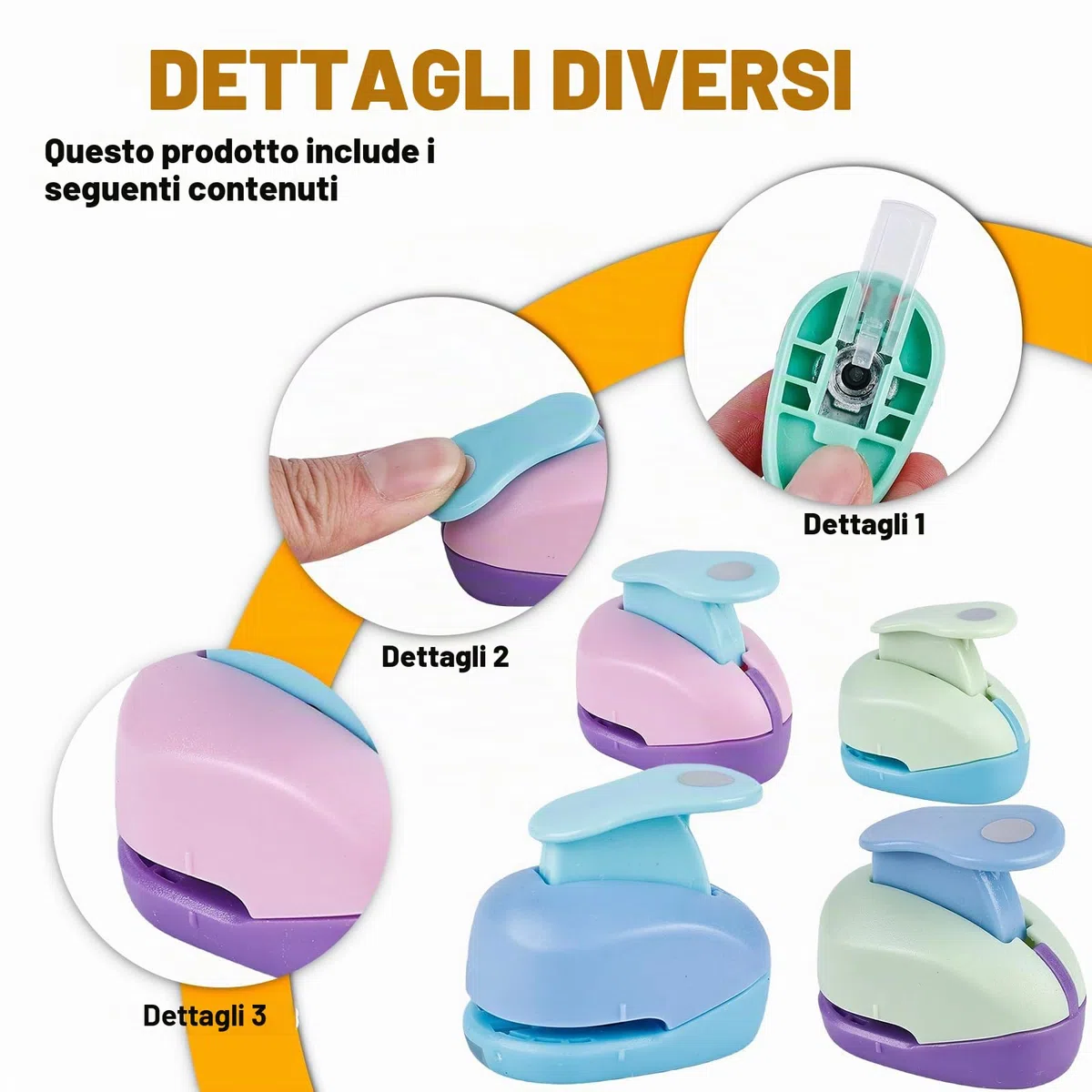 Sporgo Perforatrici rotonde, 4 pezzi, per fai da te, scrapbooking, album fotografici, artigianato, biglietti di auguri (9 mm, 16 mm, 25 mm, 38 mm)