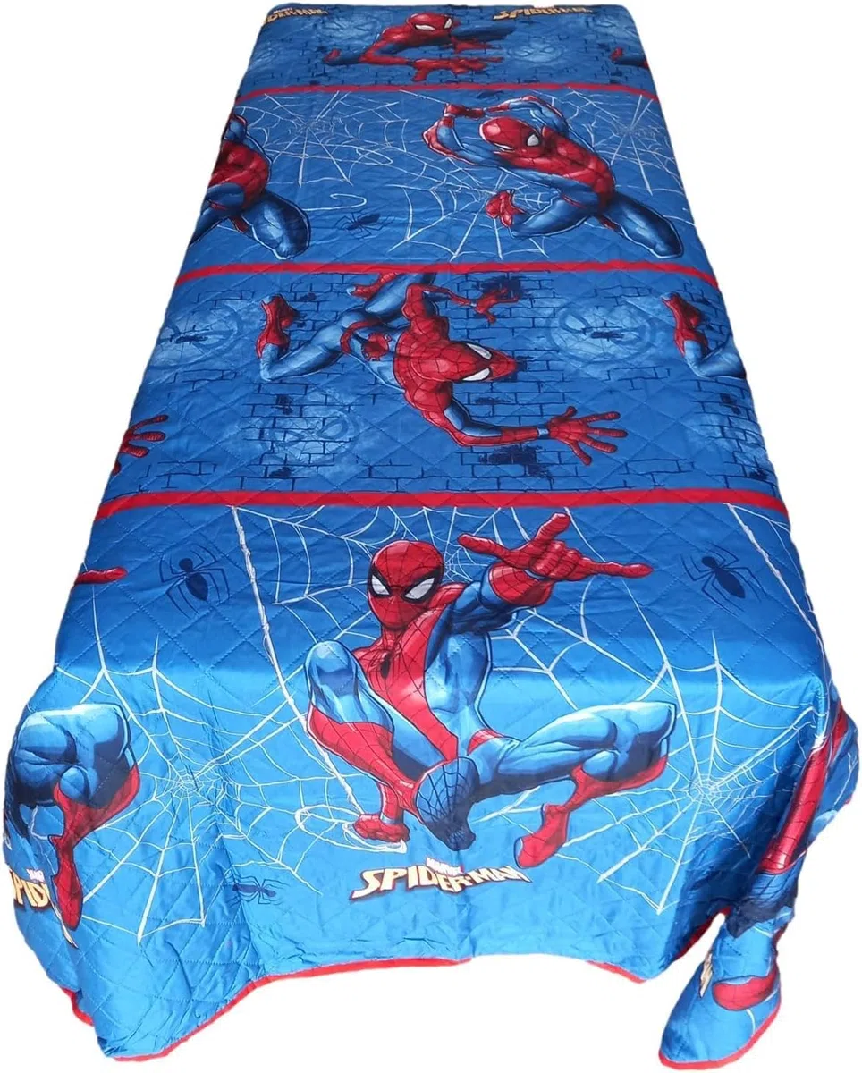 Disney Trapuntino Singolo Primaverile Estivo Personaggi Cartoons Copriletto Trapuntato Leggero Bambini (Spiderman)