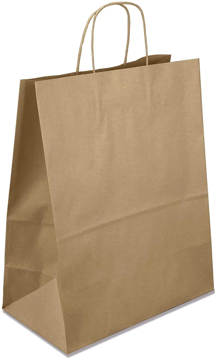 Netuno 20 borse carta marrone 32 x 40 x 12 cm Borsa Shopper in Carta Kraft con Manici Ritorti Sacchetti Regalo Resistenti Ecologici per Negozi Feste Eventi Confezioni alimenti spesa paper bags