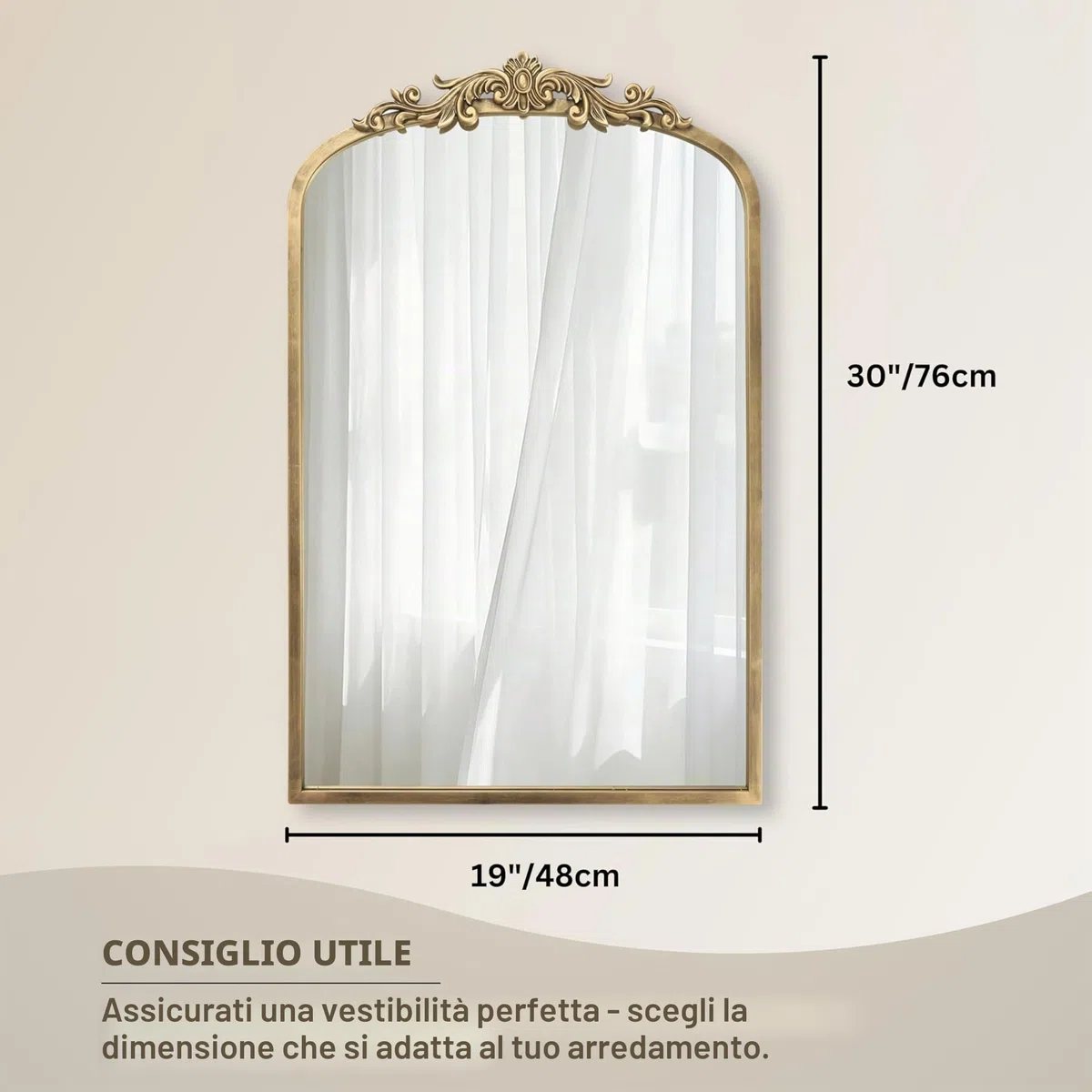 PERFNIQUE Specchio vintage (76,2 x 48,9 cm)