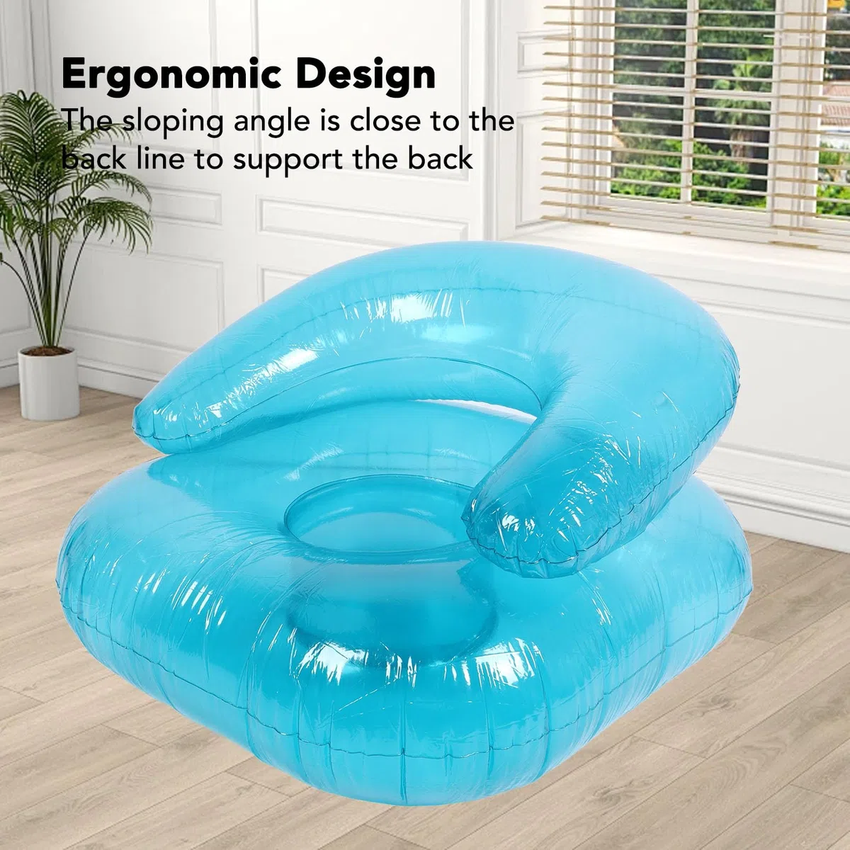 TOPINCN Divano Gonfiabile per Adulti, Sedia Gonfiabile in PVC Trasparente per Uso Esterno Interno, Sedia Blu Spazzola Sedia da Piscina per Piscina Sedia Aeronautica per la Piscina