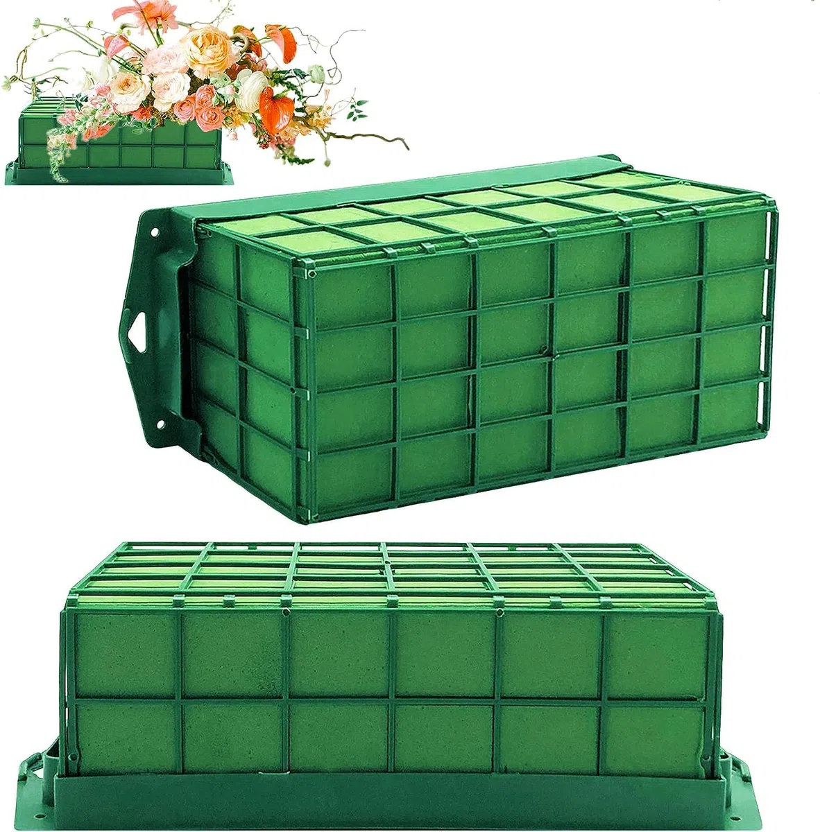 MEETOZ 2 gabbie in schiuma per fiori, rettangolari, in schiuma per fiori umidi e asciutti, per fiori freschi e artificiali, per composizioni floreali per matrimoni, decorazione per la casa