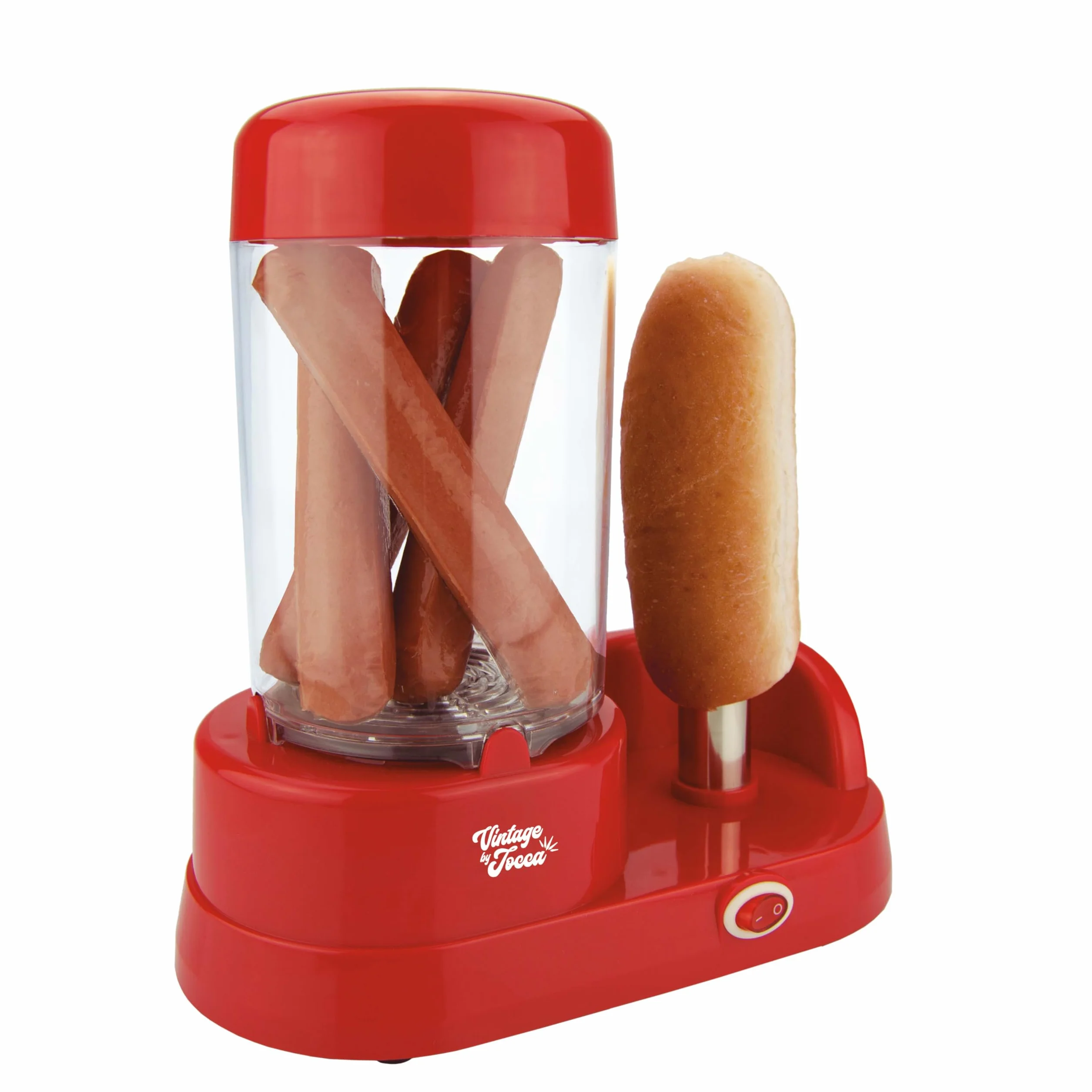 Jocca, Macchina per Hot Dog, 350W, Cuoci Würstel a Vapore e Scalda Pane, Capacità 6 Salsicce, Design Compatto
