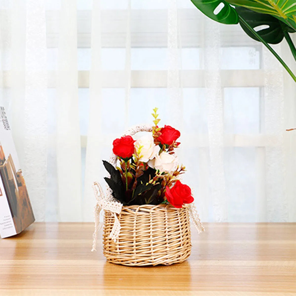 Cesto Di Vimini Per Fiori In Rattan Cestino Con Vaso Di Fiori Cesto Fatto a Mano Cestini Per Matrimoni Per La Decorazione Della Tavola Di Nozze Decorazione In Stile Country