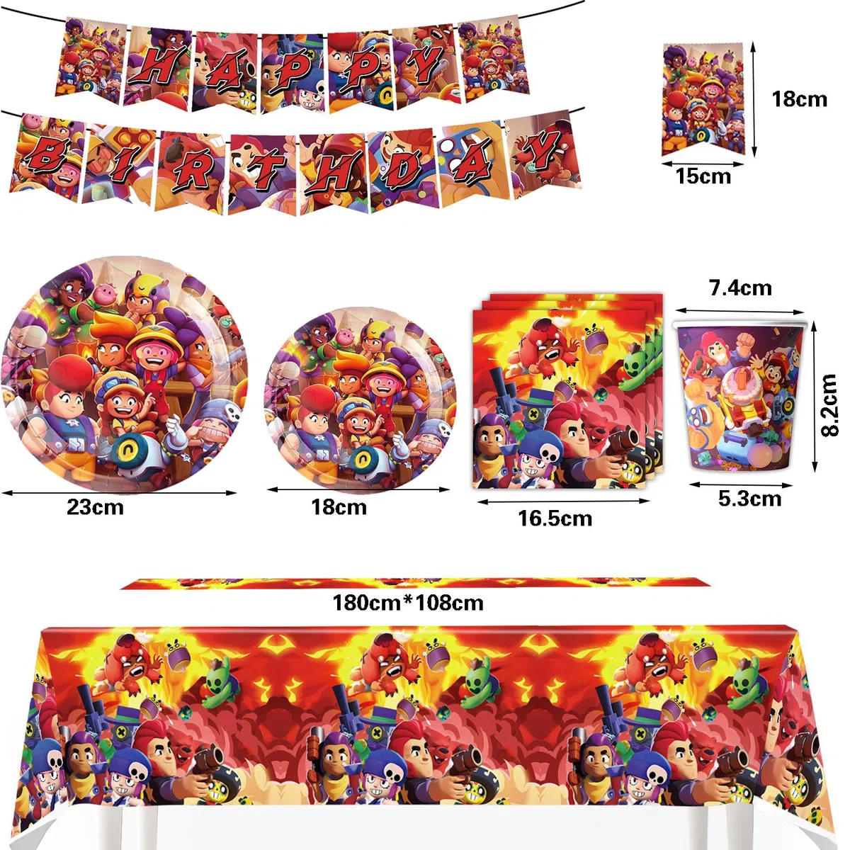 Stoviglie per Feste Stars Cartone Animato Personaggi Stoviglie Set Stars Party Tableware Supplies per Feste diCompleanno per Ragazzi e Ragazze (arancione)