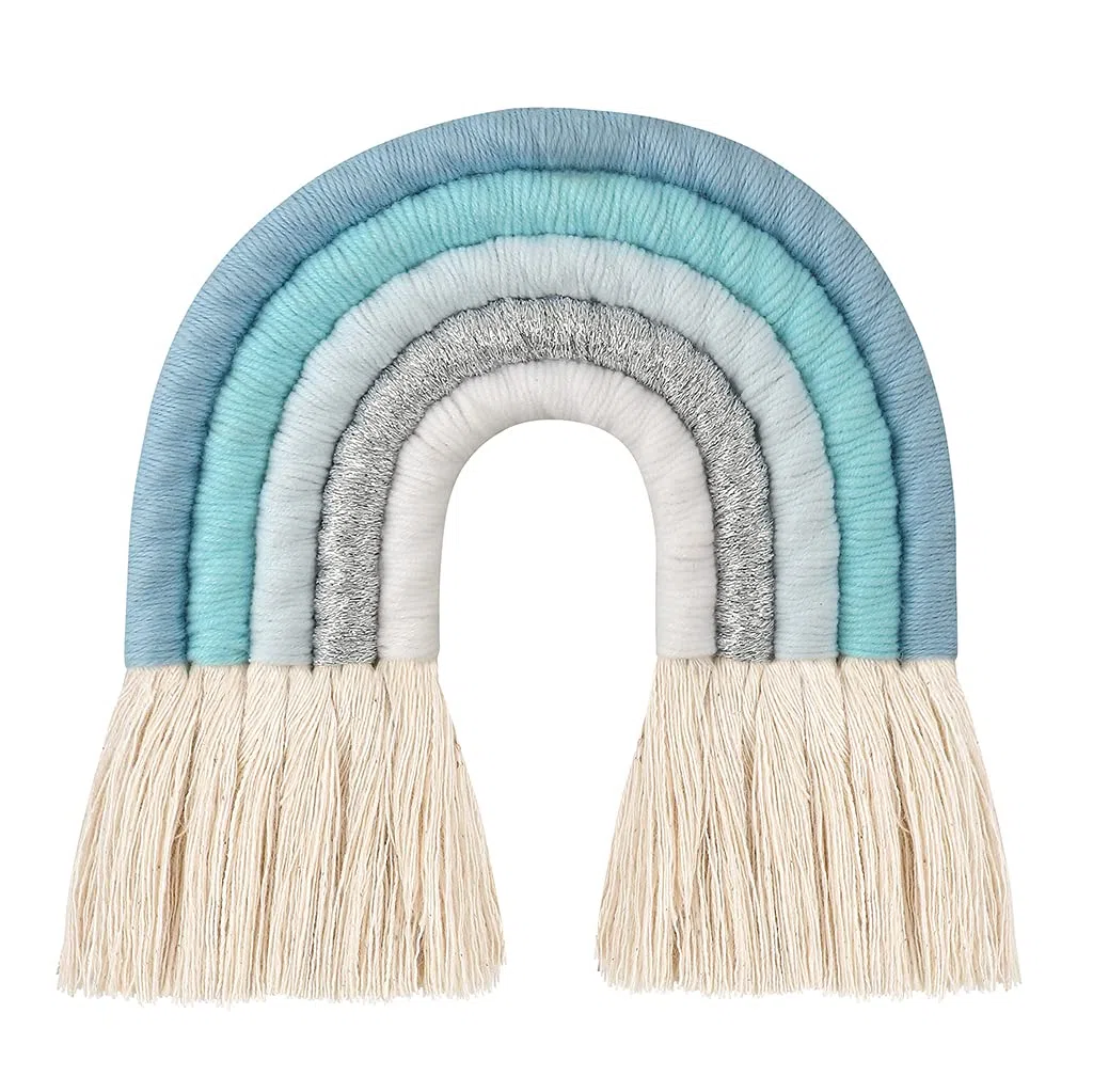 LEEleegang Macramè Arcobaleno Decorazione da Parete Boho Nursery Baby Kids Room Decor Baby Shower Arcobaleno Decorazione
