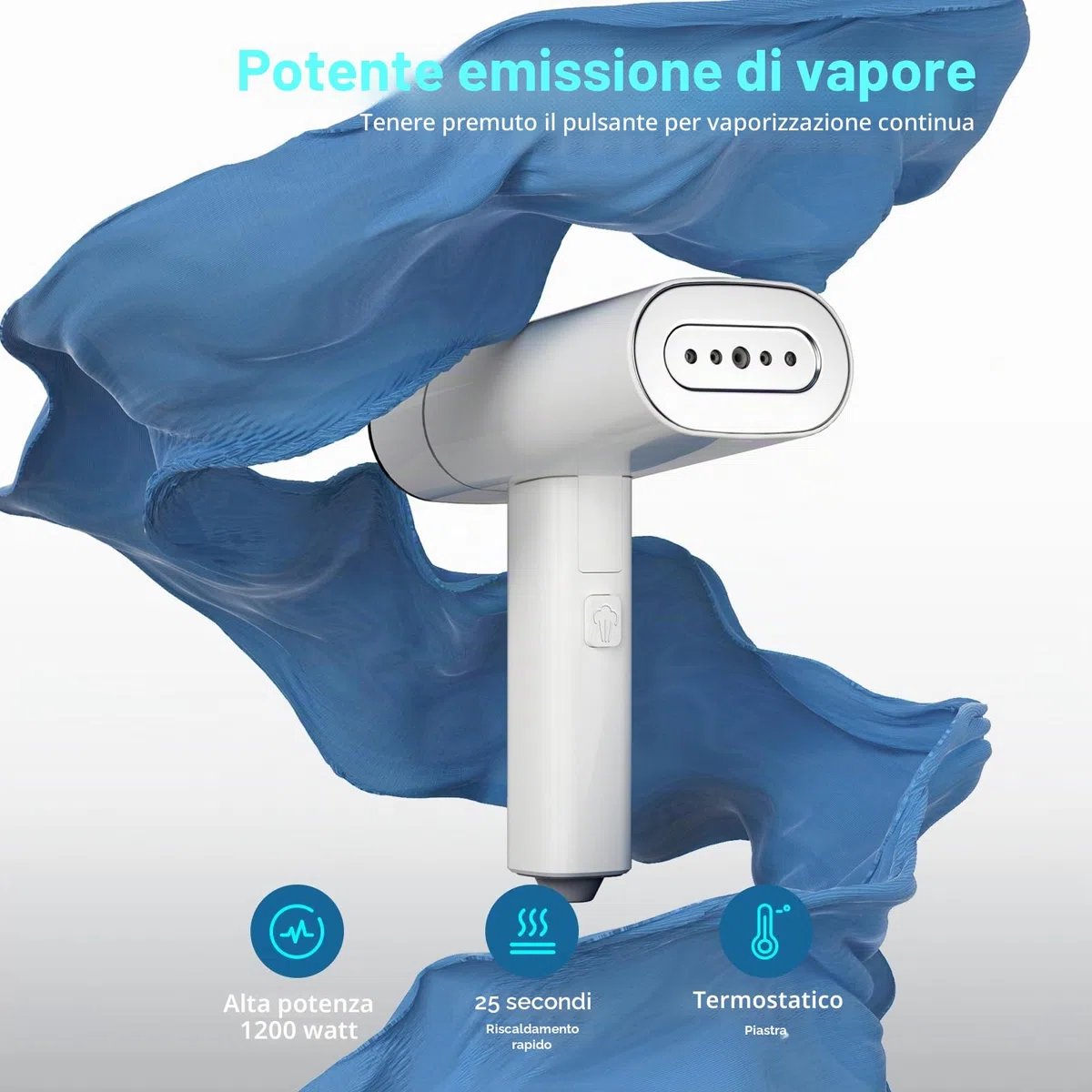 VINATO Ferro da Stiro Verticale, Vaporizzatore da 1300W con Serbatoio dell'acqua per Vapore, Ferro da Stiro a Vapore per Vestiti, Riscaldamento Rapido e Rimozione Delle Pieghe per i Vestiti