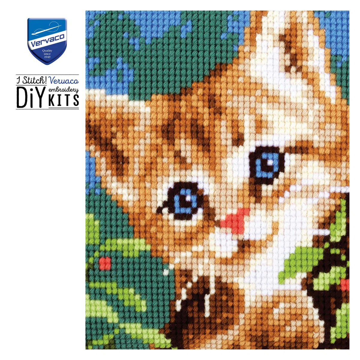 VERVACO Kit Cuscino Punto Croce Gatto su Un Albero Set Ricamo Principianti Cuscini Gobelin Decorativi ca. 40 x 40 cm Accessori per Lavoretti Creativi DIY Casa Decor Hobby Adulti Cross Stitch
