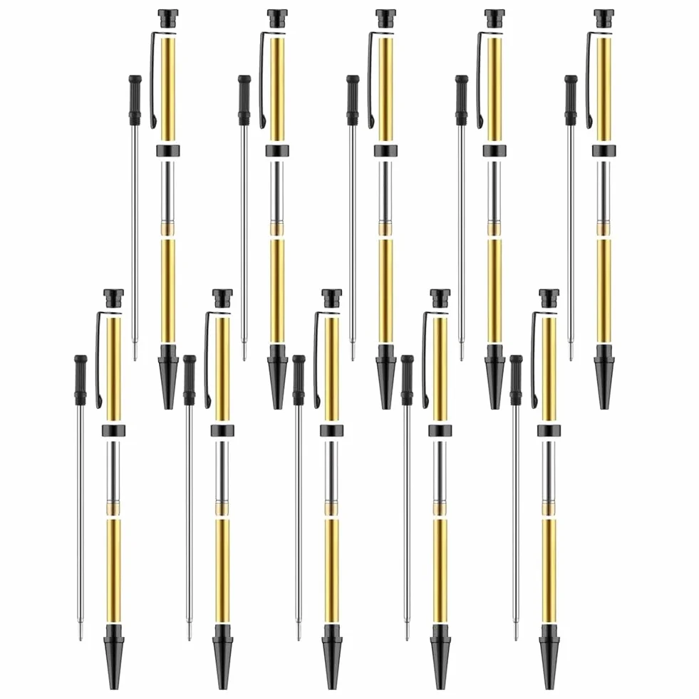Kit da 10 Penne per Tornitura del Legno, Penna Sottile da 7 mm, con Ricarica, Nero