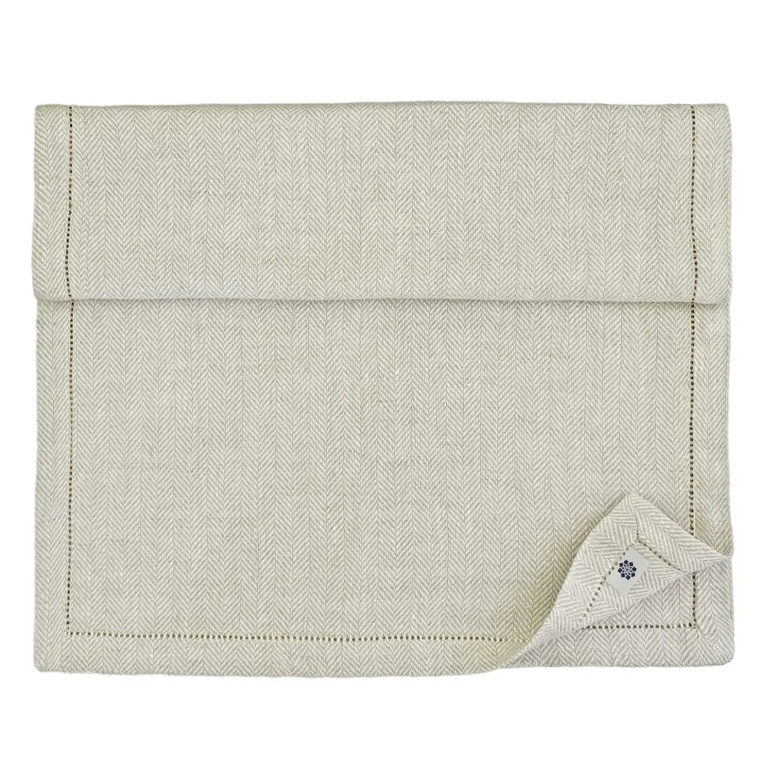 Linen & Cotton Runner Da Tavolo OXFORD, 100% Lino - Beige/Naturale (44 x 130cm)