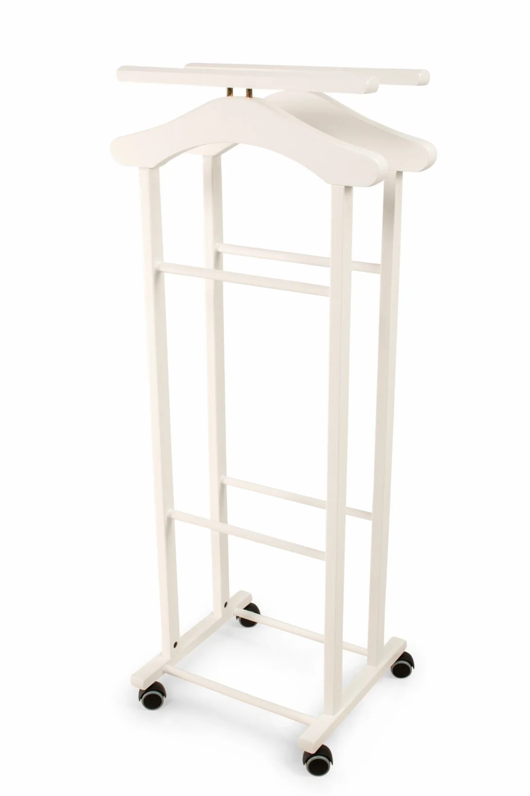 Arredamenti Italia Indossatore per Camera da Letto Clever, Legno - Doppia gruccia - Finitura Bianco AR-It Il Cuore del Legno