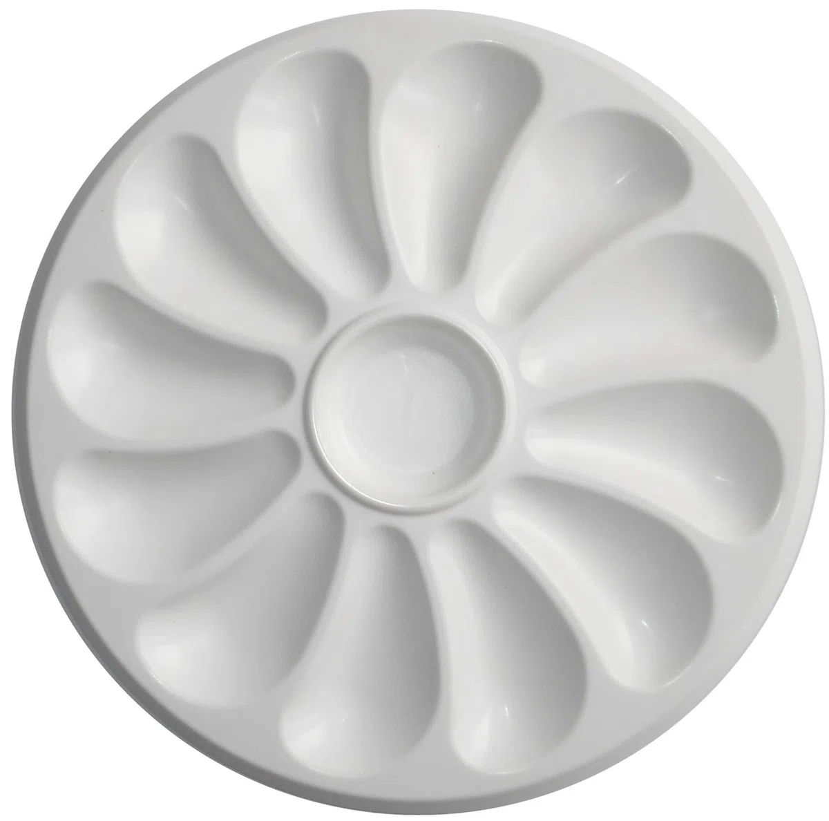 Set di 2 piatti ostriche semplici in plastica, per 12 ostriche, diametro 31 cm