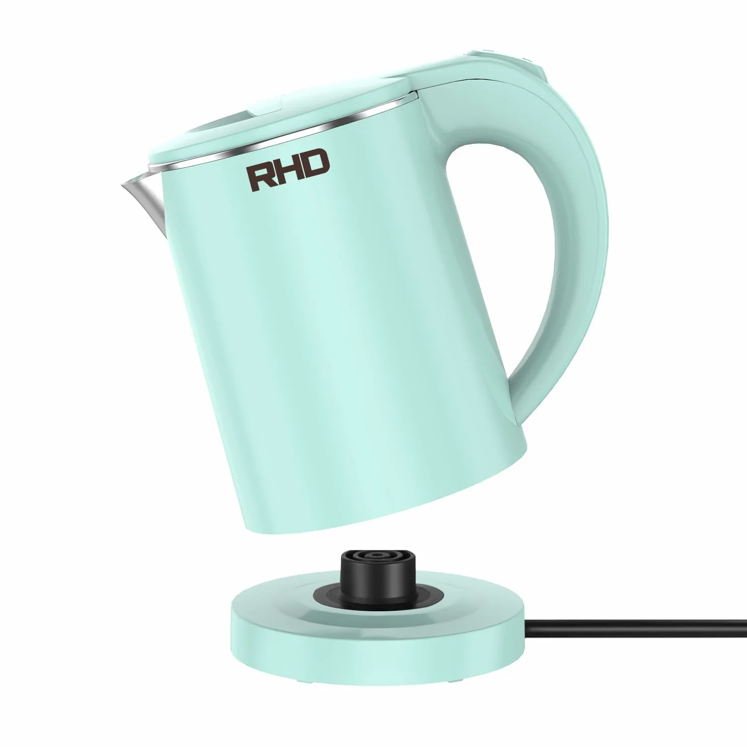 Bollitori elettrici portatili da 0,5 l, bollitore da viaggio in acciaio inox, protezione contro l'ebollizione e spegnimento automatico, perfetto per cucinare in viaggio, caffè, tè, uova (verde)