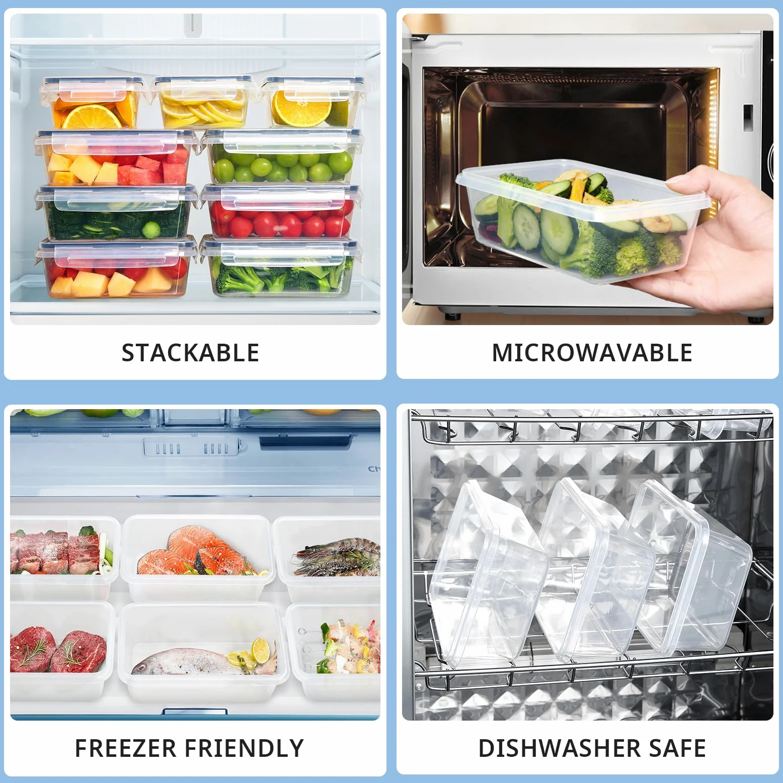 8 Contenitori Ermetici per Alimenti,scatola ermetica per alimenti, scatola alimentare in plastica per cucina, conservazione degli alimenti per farina, cereales