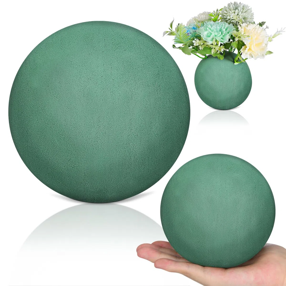 Homoyoyo Schiuma per fiori, 3 pezzi, rotonda, in gommapiuma, per il fai da te, composizione floreale, fango