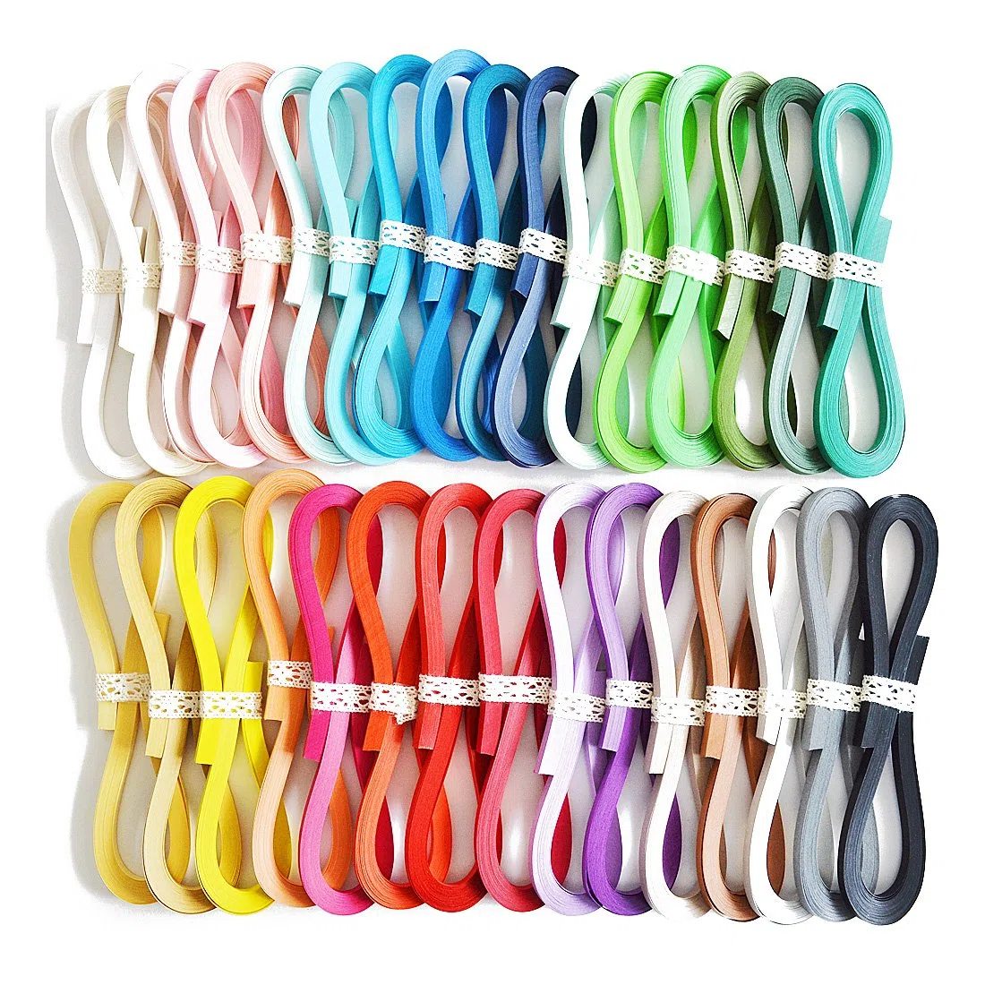 JUYA Set di Strisce per Quilling di Carta di Tant 32 colori 1280 Strisce QP390TPC32 Larghezza carta 3mm