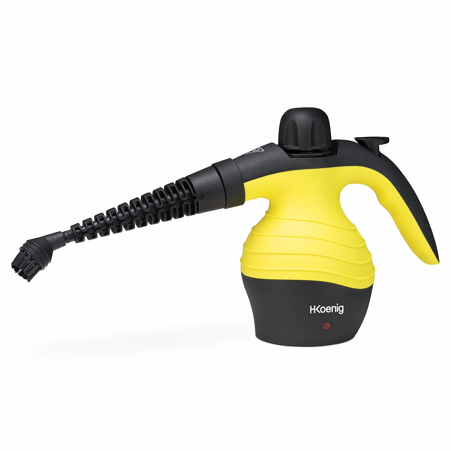 H.Koenig NV60 Pulitore a vapore,Portatile, Multiuso, Potente 4.2 bars, 250ml + accessori 1000W, Nero/Giallo