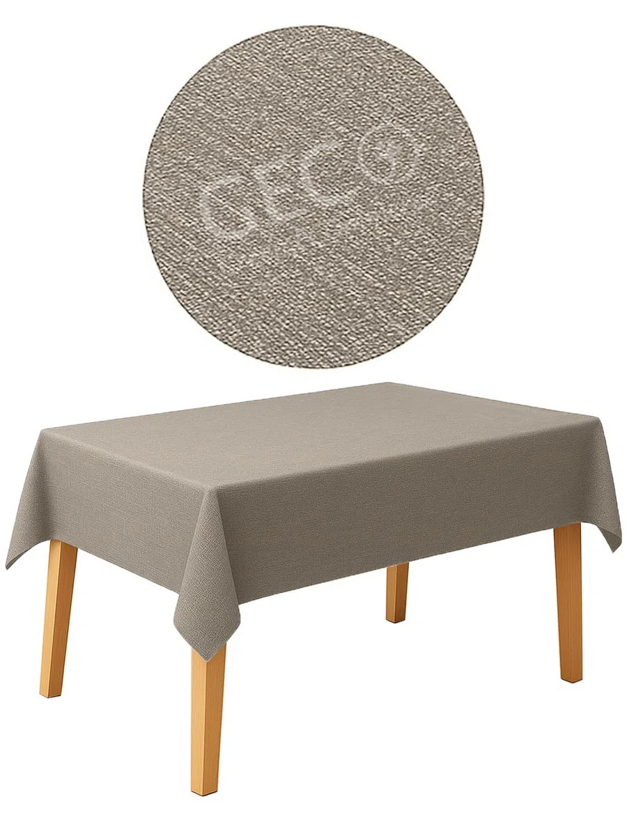 Tovaglia Rettangolare Impermeabile 120x230 cm, Antimacchia Lavabile, Plastificata Effetto Tessuto, Retro Felpato Antiscivolo, Ideale per uso Interno ed Esterno (120x230 Beige)