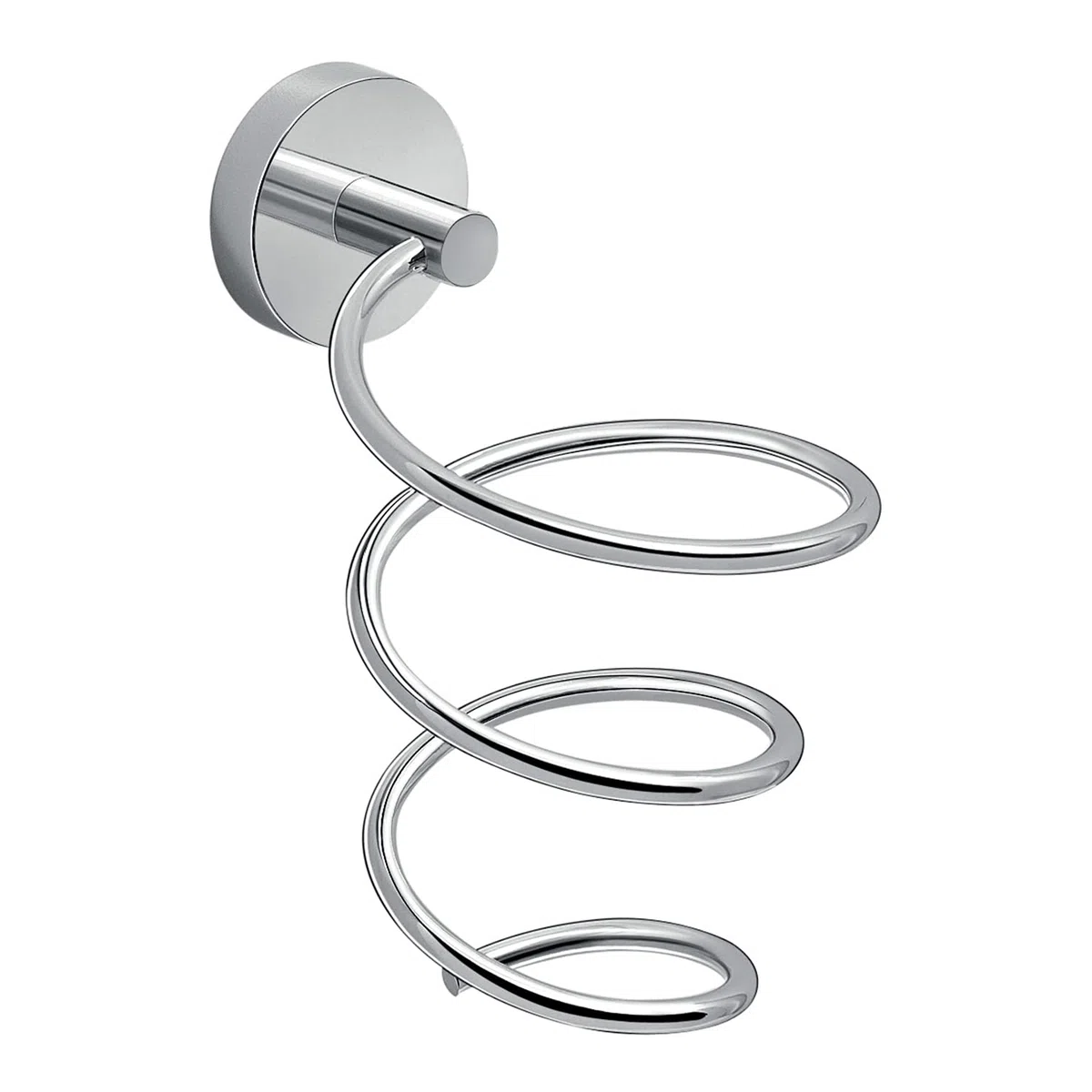 Gedy Osaka, Porta asciugacapelli Cromato, Misure 17 x 9,5 x 12,5 CM, Porta phon Realizzato in Cromall®, Acciaio Inox e contenitori in Vetro Satinato, 10 Anni di Garanzia, Design R&S