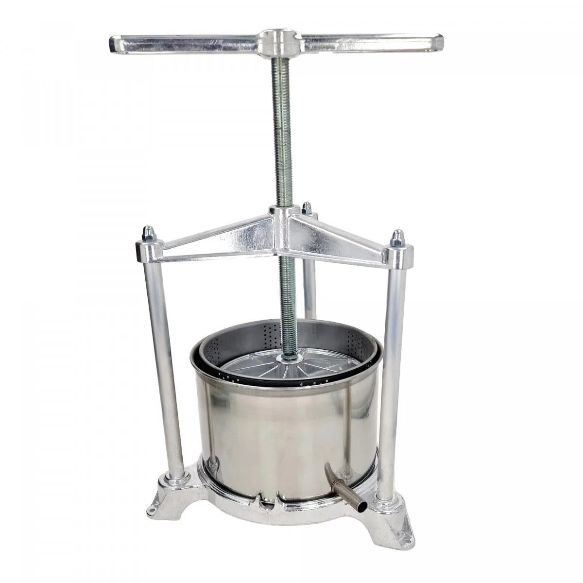 Pressoio per mela, pressatoio per frutta, pressatoio per vino, Maxi, con doppio cestello in acciaio inossidabile, 5 l