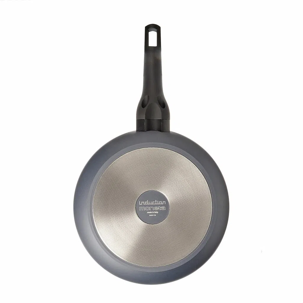 Moneta Aria Finegres Padella Antiaderente naturale, Alluminio, Grigio, 26 cm, anche per induzione., made in Italy