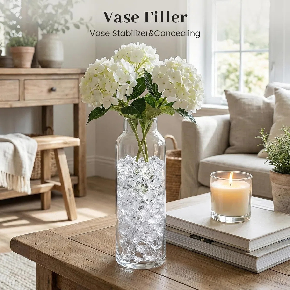 Dotters - Set di 150 cubetti di ghiaccio finti in plastica acrilica trasparente, per decorazione domestica, matrimoni e decorazione di vasi