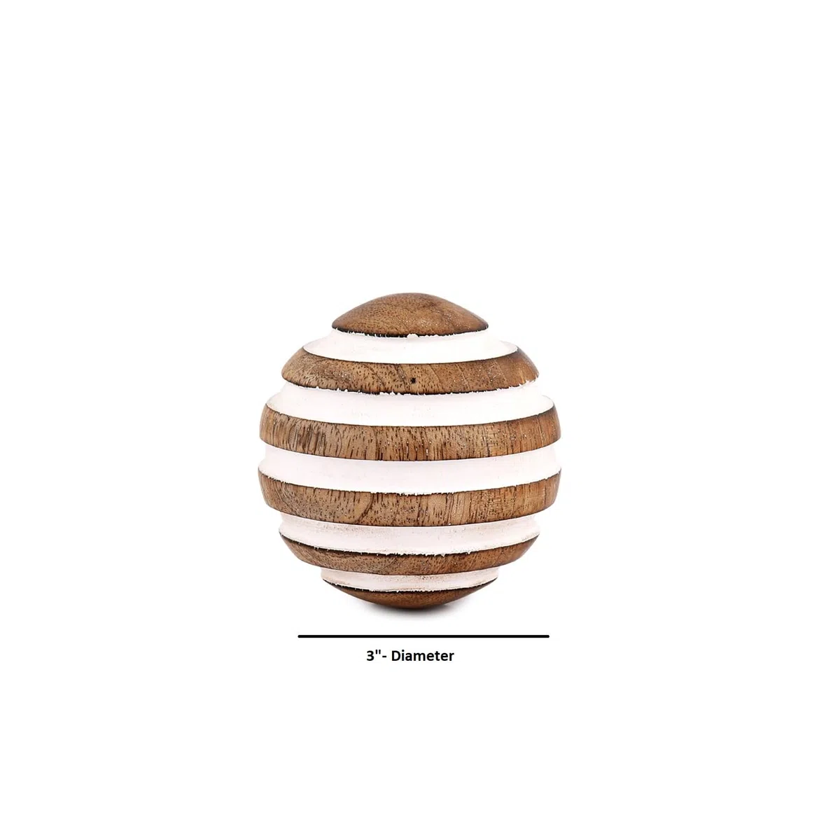 Palline decorative in legno di mango per centrotavola o uso individuale, ideali per l'uso in soggiorno, sala da pranzo, tavolino (7,62 cm x 7,62 cm x 7,62 cm), set da 3
