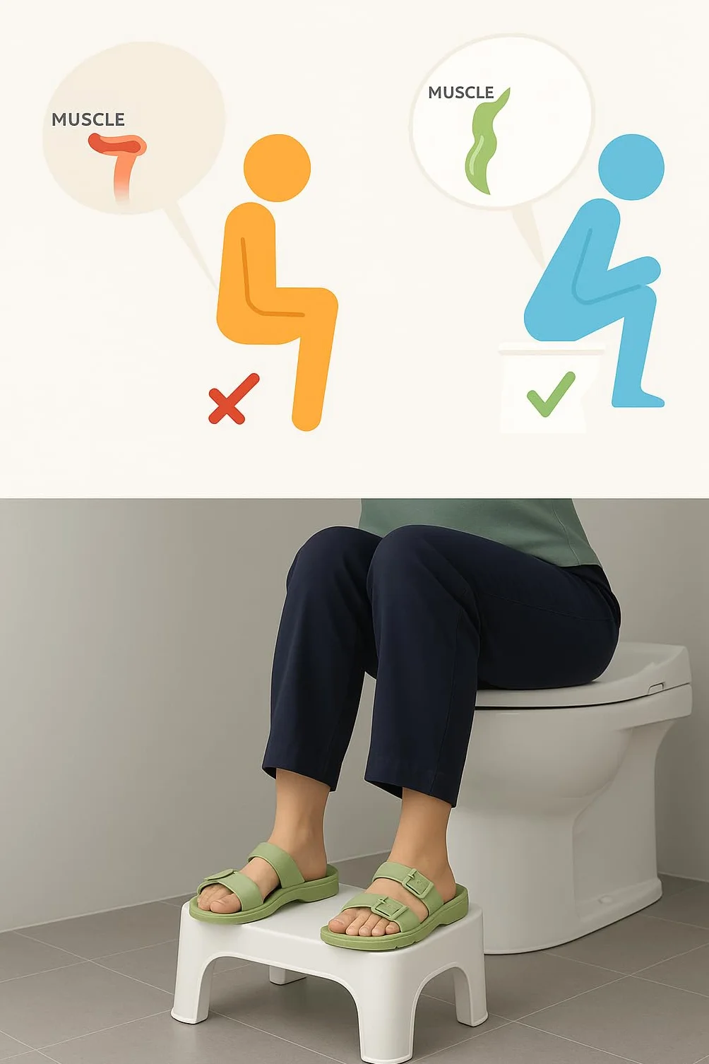 Poggiapiedi Fisiologico per WC - Pieghevole