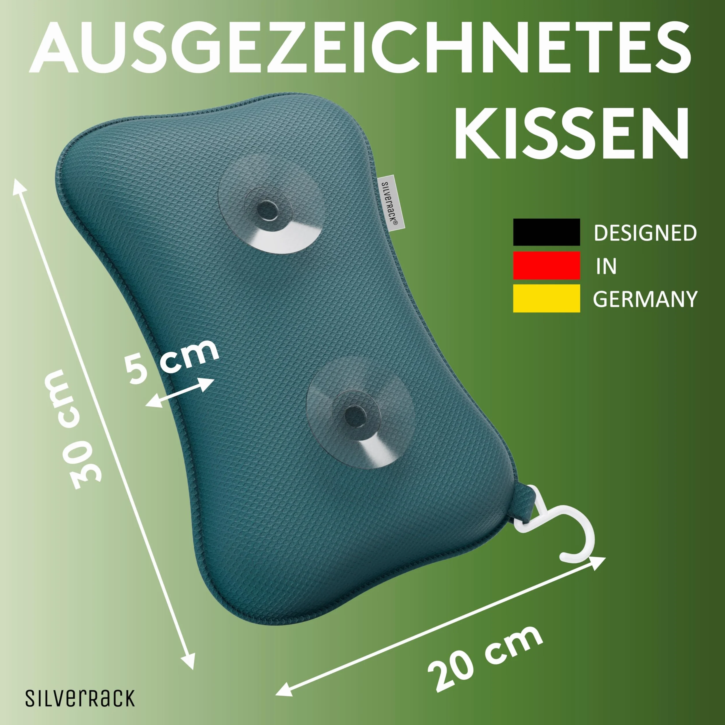 SilverRack Cuscino per vasca da bagno di alta qualità, con ventose, per cervicale e idromassaggio, accessorio per vasca da bagno